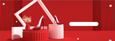 情人节真皮高跟鞋女鞋海报banner背景