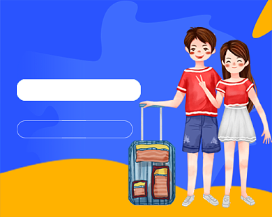 时尚卡通旅游出行小程序封面背景