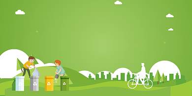 垃圾分类绿色环保公益横版温馨提示卡背景