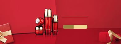 红色眼霜新年淘宝彩妆化妆品促销海报背景