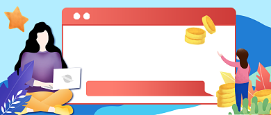 金融理财手绘卡通公众号首图背景