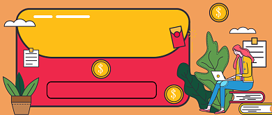 金融理财手绘卡通公众号首图背景