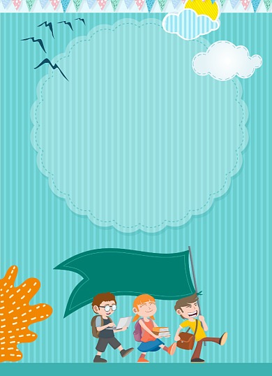 毕业季寄语可爱卡通蓝色清新插画信纸背景