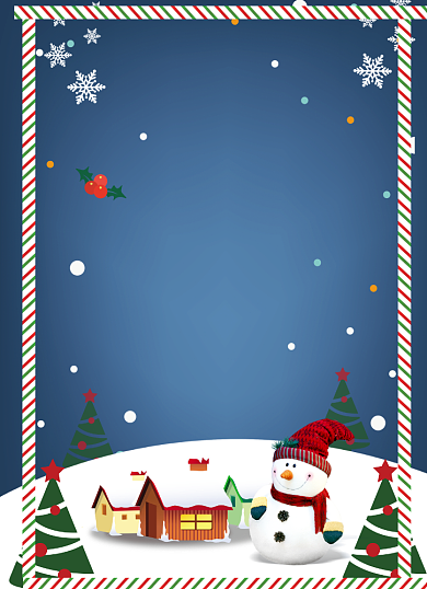 手绘卡通雪人圣诞祝福背景