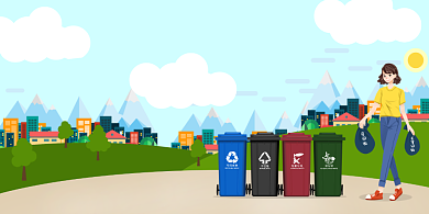 垃圾分类公益广告环保绿色展板背景