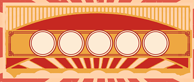 红色扁平中国风元宵节新媒体首图背景