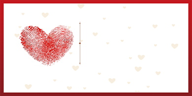 婚庆指纹爱心签到台桌牌背景