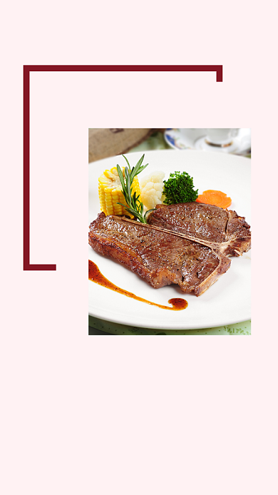 简约西餐牛排餐饮美食促销文章配图背景