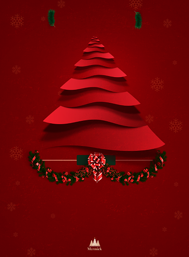 圣诞节红色创意大气节日宣传海报背景