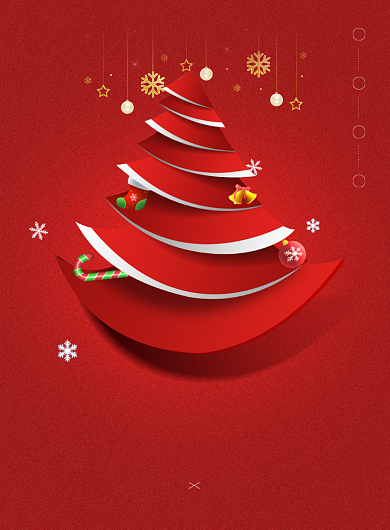 红色大气喜乐圣诞节海报背景