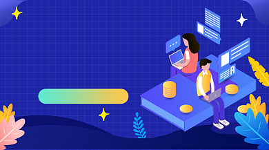 基金理财新人课程插画广告banner背景