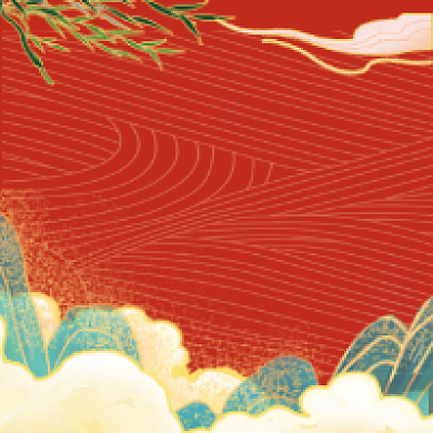 复古国潮古风红色国风大赏公众号次图背景