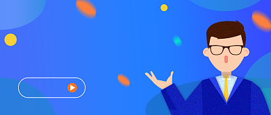 蓝色手绘金融保险公众号首图背景