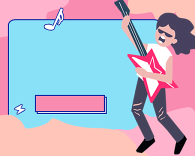 时尚卡通音乐歌曲小程序封面背景