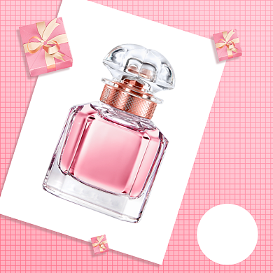 日用品香水上新粉色甜美风促销主图背景