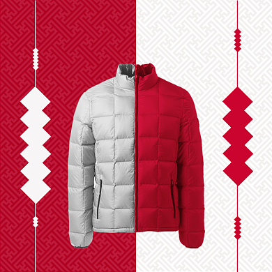 新年焕新男装羽绒服主图多色可选中国风主图背景