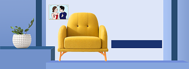 七夕情人节家具家装沙发促销banner背景