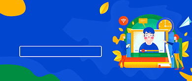 蓝色手绘寒假班招生公众号首图背景