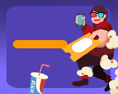 观影指南手绘卡通小程序封面背景