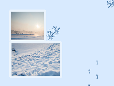 文艺小清新雪后日出美景横版配图背景