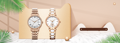 金色时尚手表促销海报背景