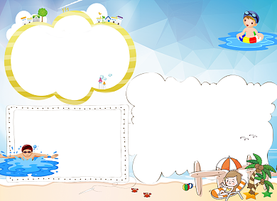 卡通清新预防溺水电子小报背景