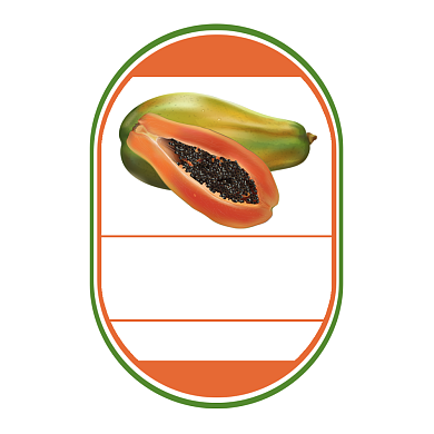 木瓜蔬果简约食品标签不干胶背景