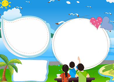 爱河护河蓝色手抄报小报背景