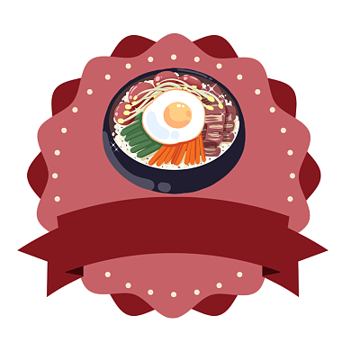 石锅拌饭餐饮店外卖食品标签不干胶背景