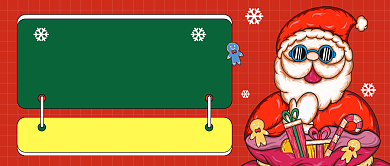 圣诞欢乐购红色卡通公众号首图背景