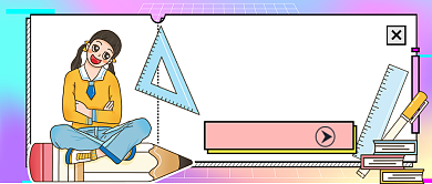 开学季学生用品优惠卡通手绘公众号首图背景