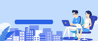 蓝色卡通手绘招聘人才公众号首图背景