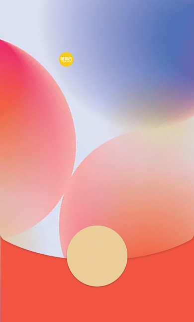 渐变几何简约微信红包封面背景