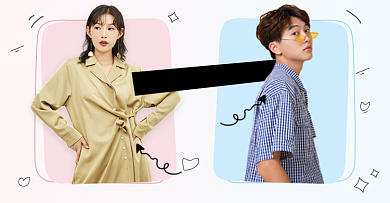 男女装情人节情侣装小清新分类导航海报banner背景