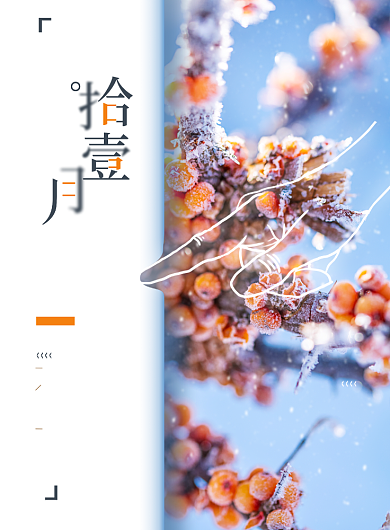 冬季简约唯美你好11月宣传海报背景