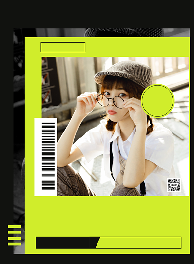 精品女装时尚潮流创意几何印刷海报背景