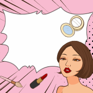 惊艳唇膏口红波普风插画公众号次图背景