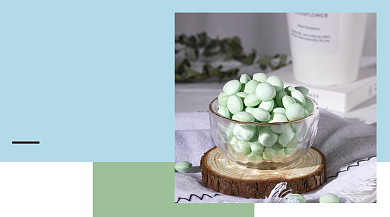 婚礼薄荷绿喜糖手机横图背景