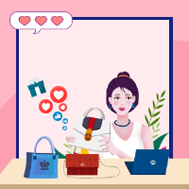 直播带货粉色清新公众号次图背景