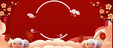 红色中国风元宵节习俗公众号首图背景