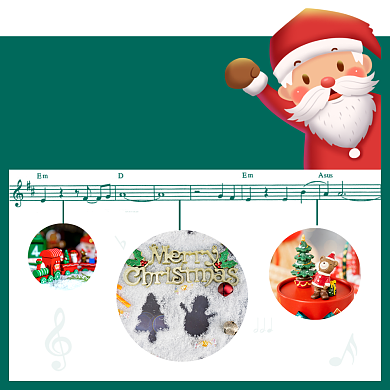 红绿圣诞节圣诞老人方形配图背景