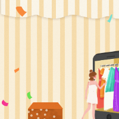 衣柜收纳简约插画公众号次图背景