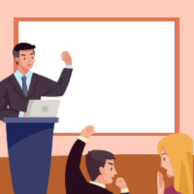 员工述职商务插画公众号次图背景