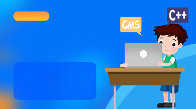 少儿编程教育培训蓝色卡通课程封面背景