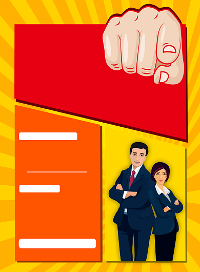 招聘红色黄色简约企业公司海报背景