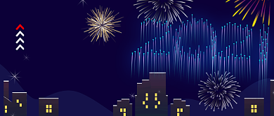 简约跨年烟花表演夜景公众号首图背景