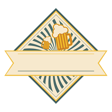 啤酒绿色复古风饮品标签不干胶背景