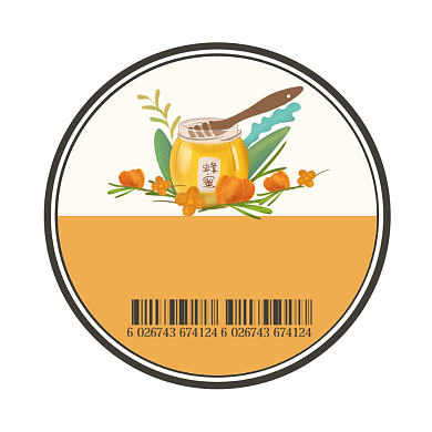 蜂蜜卡通手绘简约食品包装标签不干胶背景