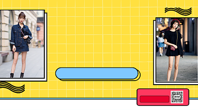 时尚穿搭在线简约几何手机横版海报背景