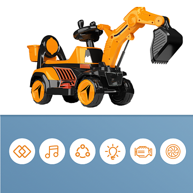 儿童玩具车挖掘机功能展示简约主图背景